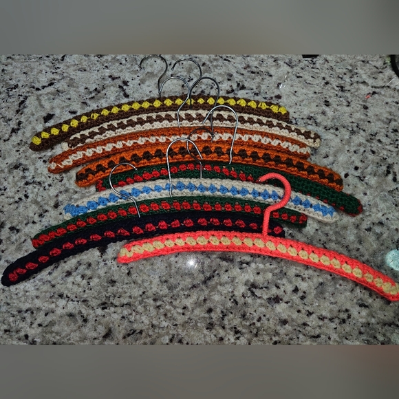 Handmade Other - Handmade Crochet-Covered Coat Hangers Lot Of 9